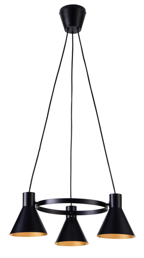 Luster na sajli MORE 3xE27/40W/230V crna