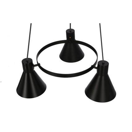 Luster na sajli MORE 3xE27/40W/230V crna