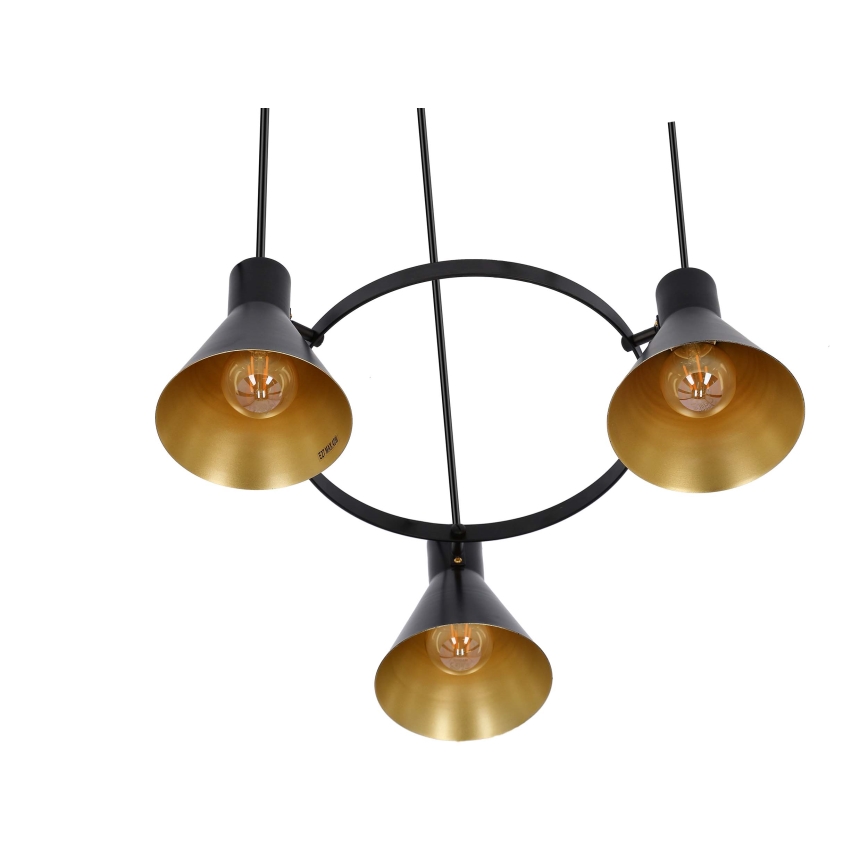 Luster na sajli MORE 3xE27/40W/230V crna