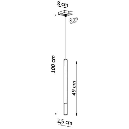 Luster na sajli MOSAIC 1xG9/12W/230V crna/bakar