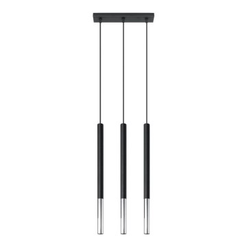 Luster na sajli MOSAIC 3xG9/12W/230V crna/sjajni krom