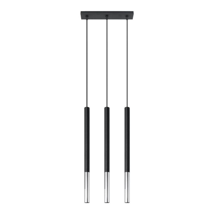 Luster na sajli MOSAIC 3xG9/12W/230V crna/sjajni krom