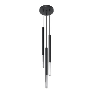 Luster na sajli MOSAIC 3xG9/12W/230V crna/sjajni krom