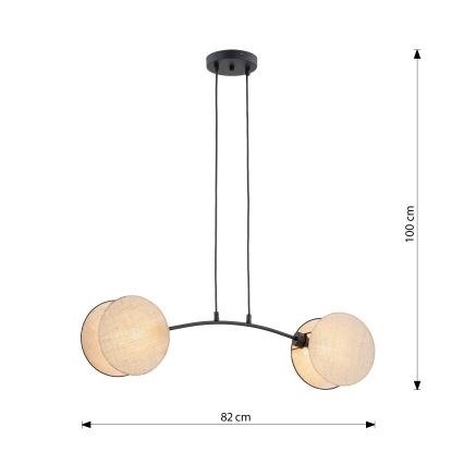 Luster na sajli MOTIF 2xE27/15W/230V bež