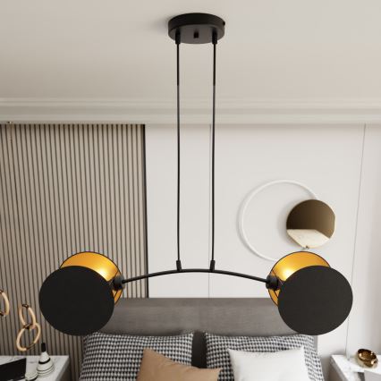 Luster na sajli MOTIF 2xE27/15W/230V crna