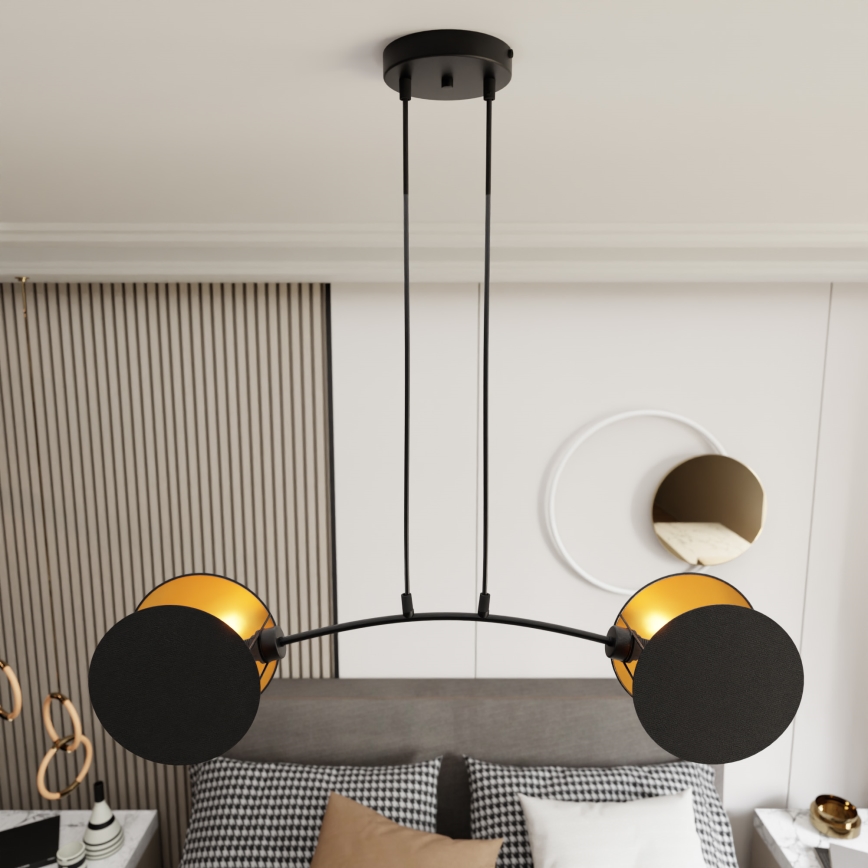 Luster na sajli MOTIF 2xE27/15W/230V crna