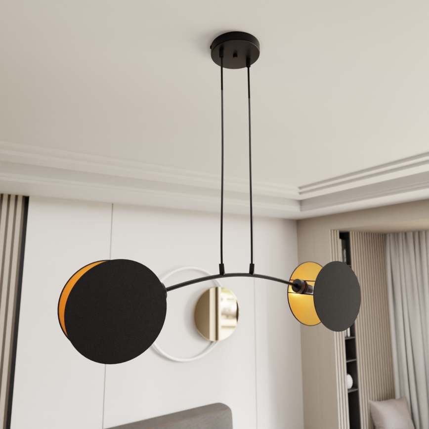 Luster na sajli MOTIF 2xE27/15W/230V crna