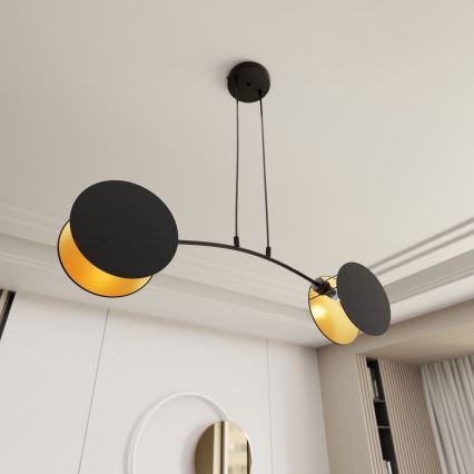 Luster na sajli MOTIF 2xE27/15W/230V crna