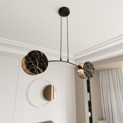 Luster na sajli MOTIF 2xE27/15W/230V crna/zlatna