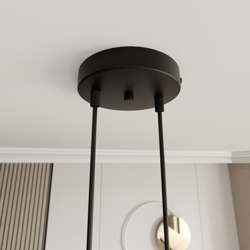 Luster na sajli MOTIF 2xE27/15W/230V crna/zlatna