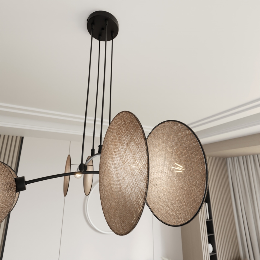 Luster na sajli MOTIF 4xE14/10W/230V bež