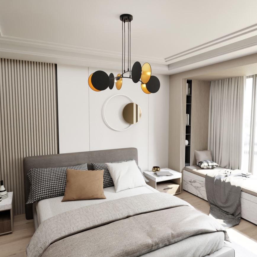 Luster na sajli MOTIF 4xE14/10W/230V crna