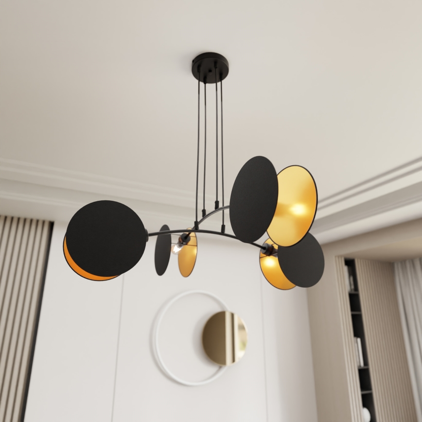 Luster na sajli MOTIF 4xE14/10W/230V crna