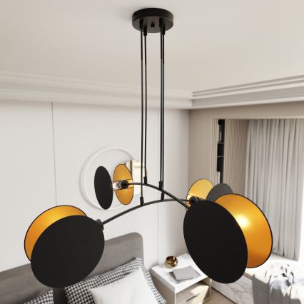 Luster na sajli MOTIF 4xE14/10W/230V crna