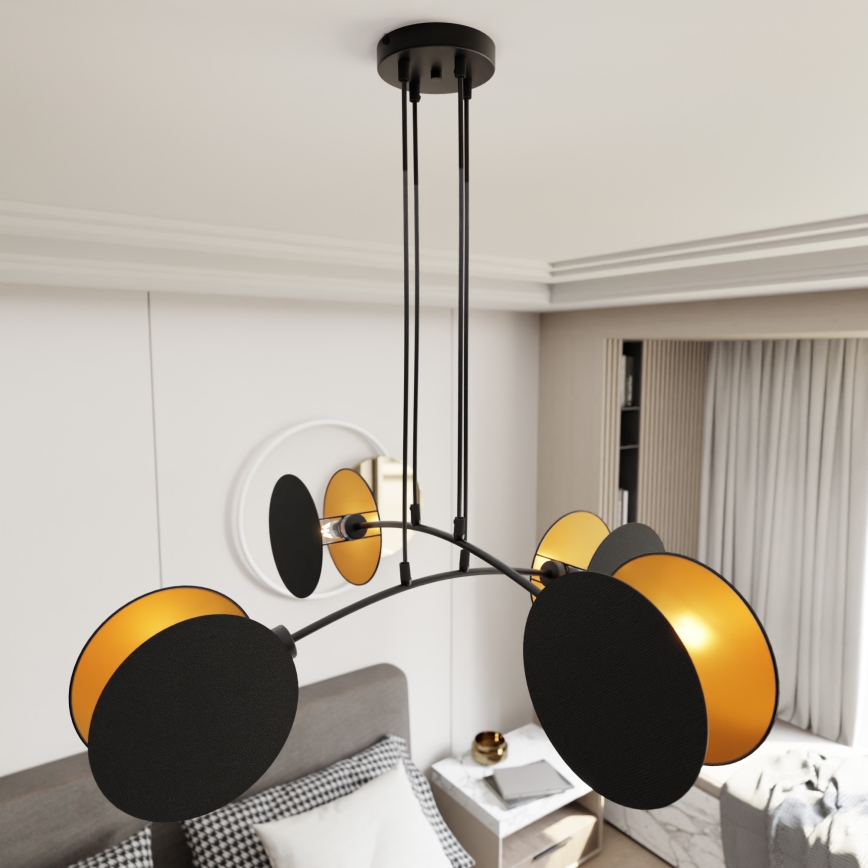 Luster na sajli MOTIF 4xE14/10W/230V crna