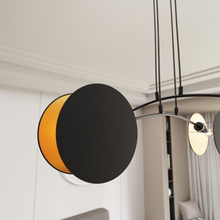 Luster na sajli MOTIF 4xE14/10W/230V crna