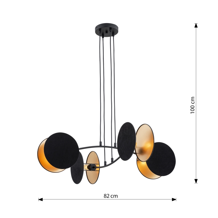 Luster na sajli MOTIF 4xE14/10W/230V crna