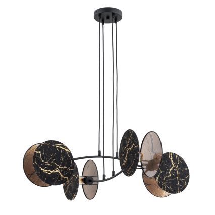 Luster na sajli MOTIF 4xE27/15W/230V crna/zlatna