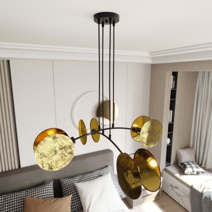 Luster na sajli MOTIF 4xE27/15W/230V zlatna