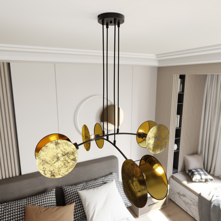 Luster na sajli MOTIF 4xE27/15W/230V zlatna