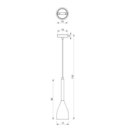 Luster na sajli MUZA NEW 1xE27/60W/230V crna