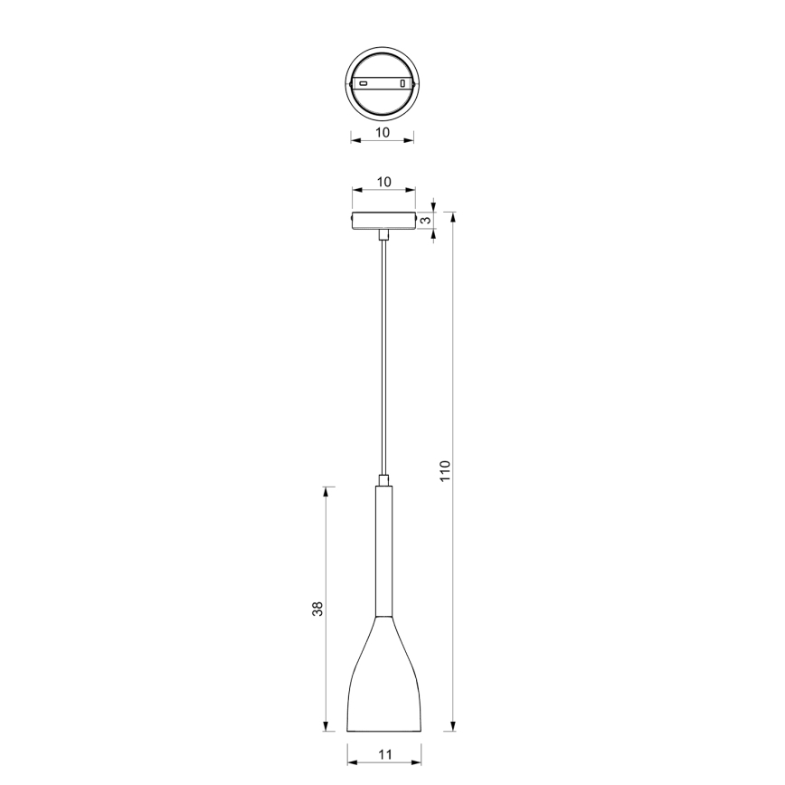 Luster na sajli MUZA NEW 1xE27/60W/230V crna