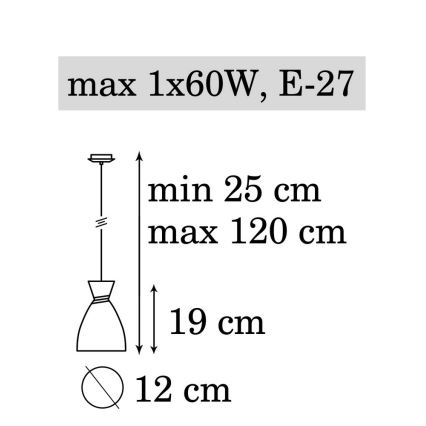 Luster na sajli NAOMI 1xE27/60W/230V