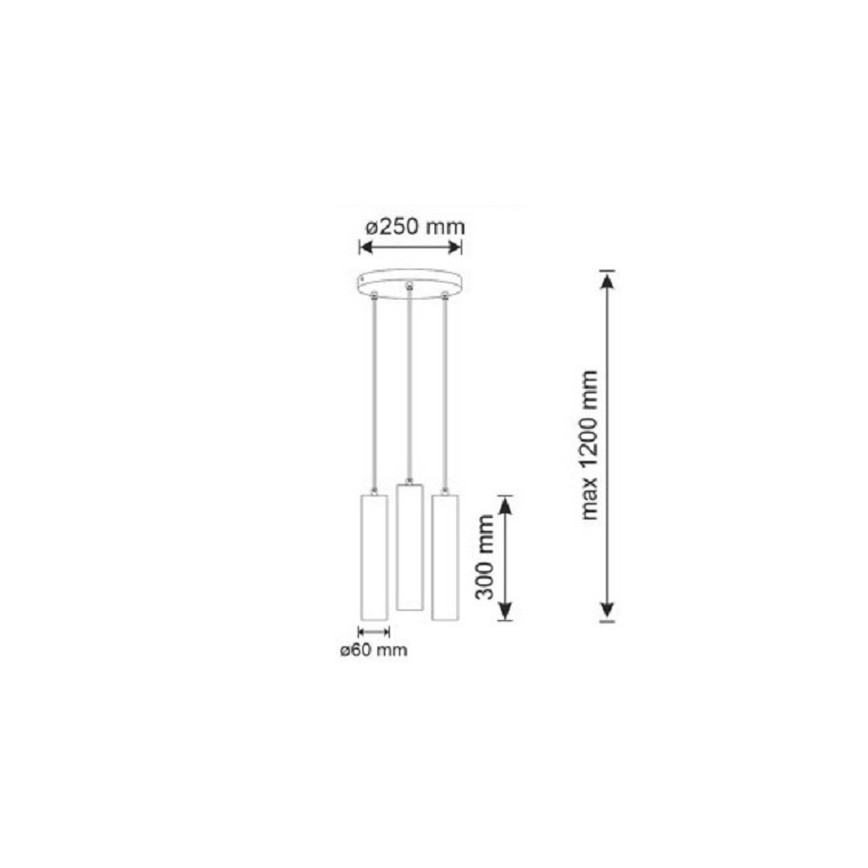 Luster na sajli NAPOLI 3xGU10/8W/230V