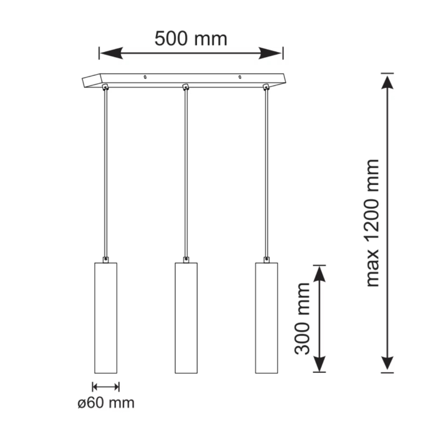 Luster na sajli NAPOLI 3xGU10/8W/230V