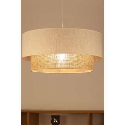 Luster na sajli NATIA 1xE27/60W/230V bijela/smeđa