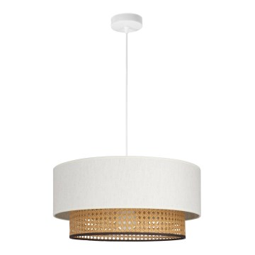 Luster na sajli NATIA 1xE27/60W/230V, promjer 45 cm, bijela/smeđa