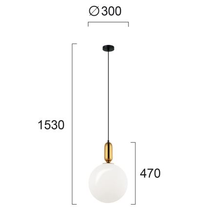 Luster na sajli NEPTUNE 1xE27/40W/230V zlatni
