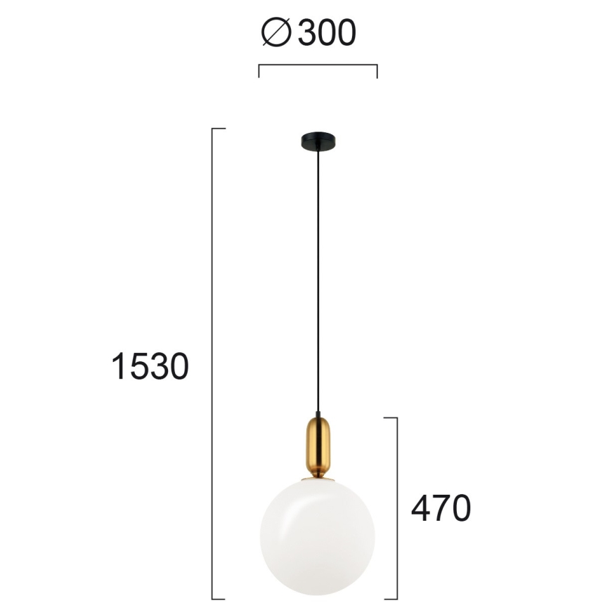 Luster na sajli NEPTUNE 1xE27/40W/230V zlatni