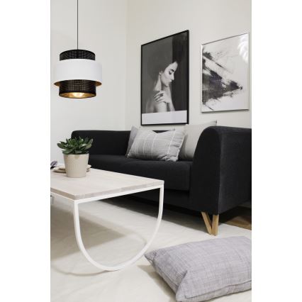 Luster na sajli NESS 1xE27/60W/230V crna/bijela