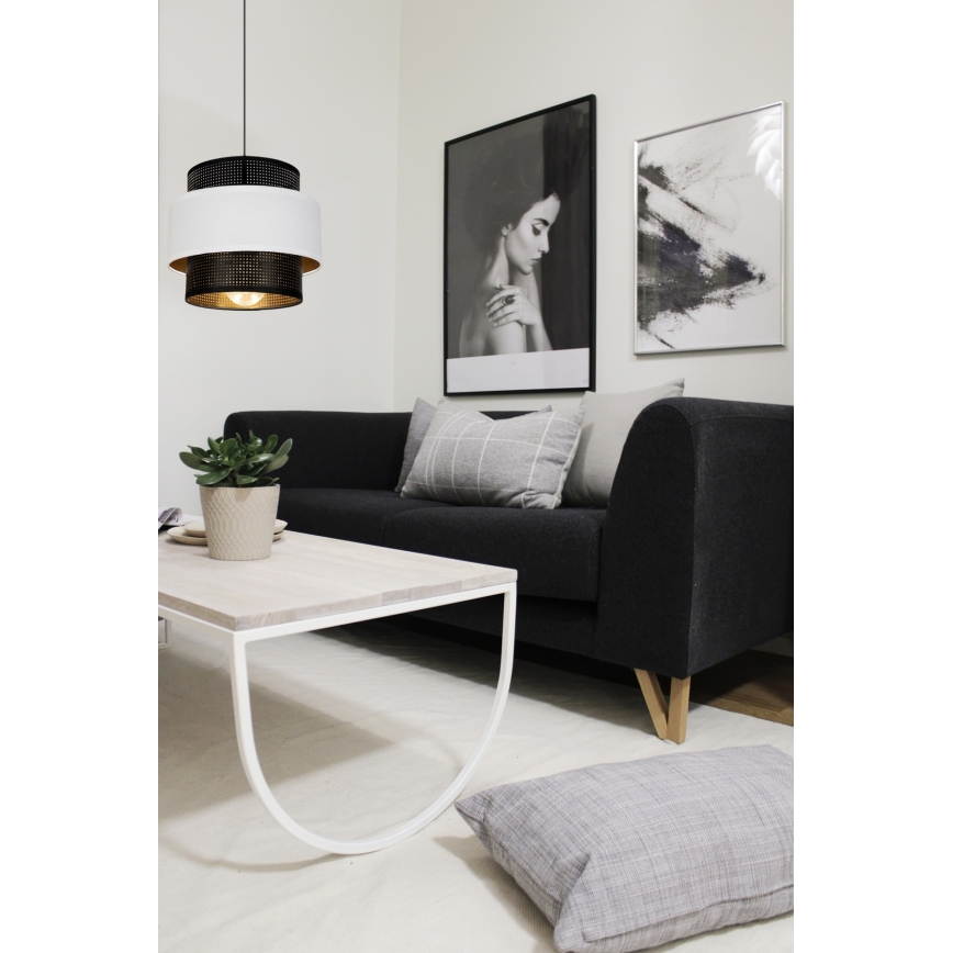 Luster na sajli NESS 1xE27/60W/230V crna/bijela