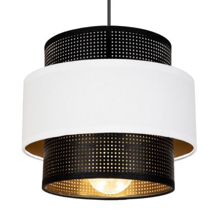 Luster na sajli NESS 1xE27/60W/230V crna/bijela