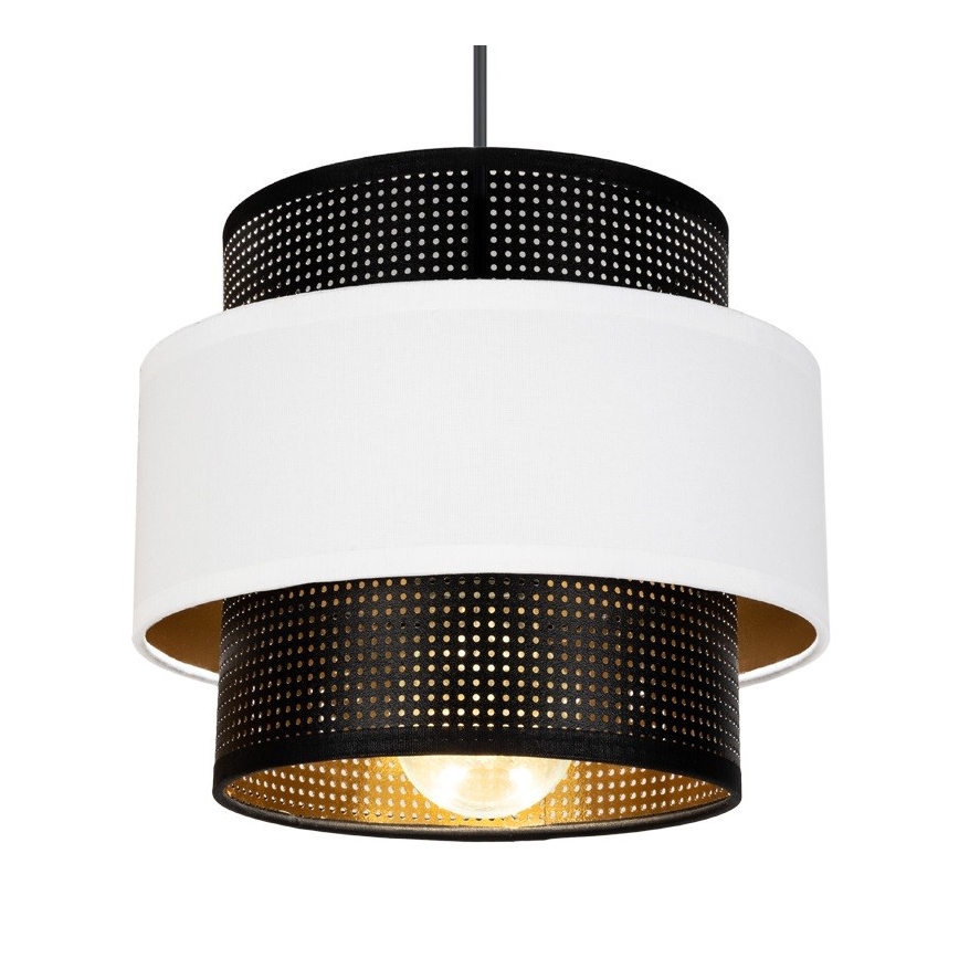 Luster na sajli NESS 1xE27/60W/230V crna/bijela