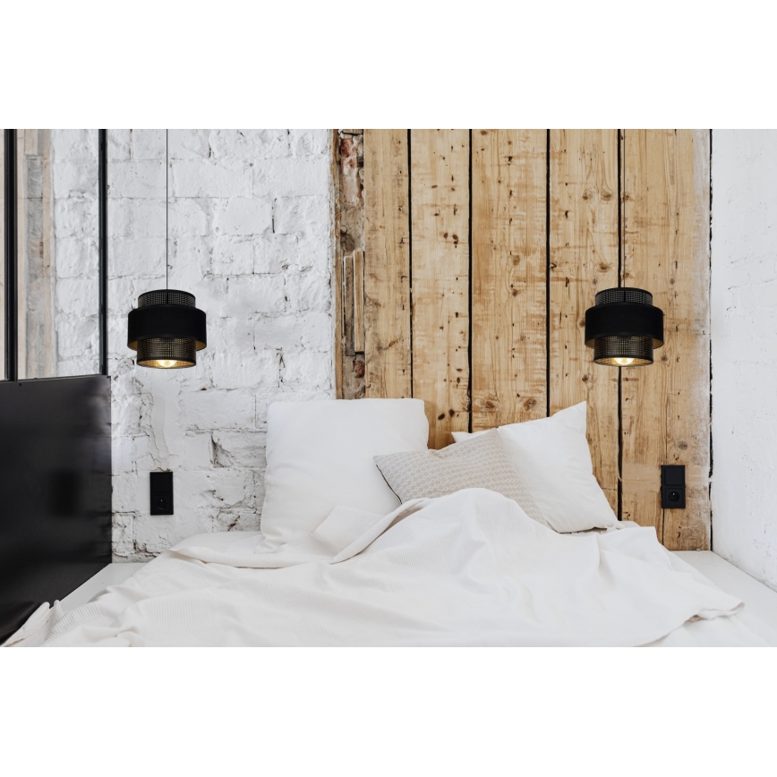 Luster na sajli NESS 1xE27/60W/230V crna