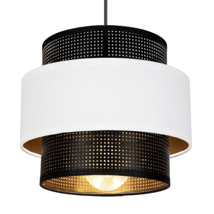 Luster na sajli NESS 2xE27/60W/230V pauk crna/bijela