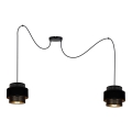 Luster na sajli NESS 2xE27/60W/230V pauk crna