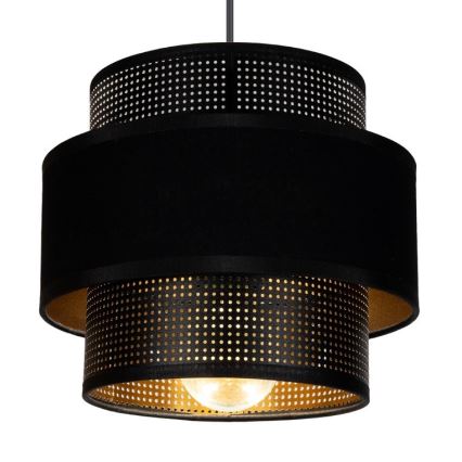 Luster na sajli NESS 2xE27/60W/230V pauk crna