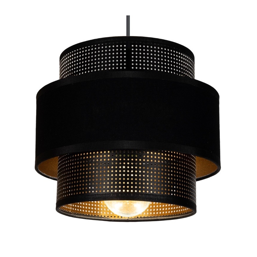 Luster na sajli NESS 2xE27/60W/230V pauk crna