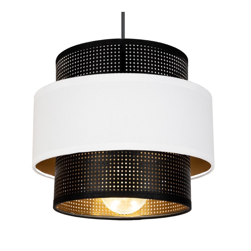 Luster na sajli NESS 2xE27/60W/230V pr. 30 cm crna/bijela
