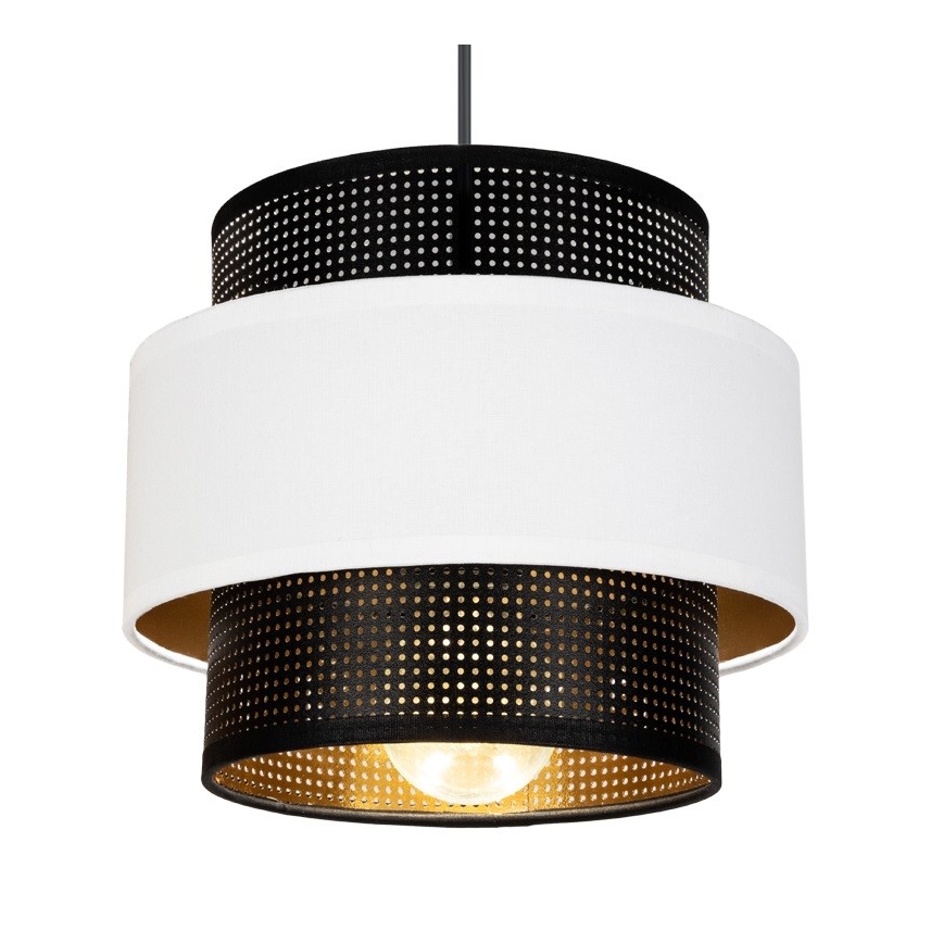 Luster na sajli NESS 3xE27/60W/230V pauk crna/bijela