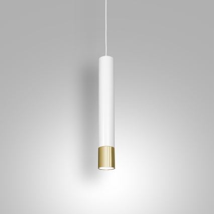Luster na sajli NEST 1xGU10/8W/230V bijela/zlatna