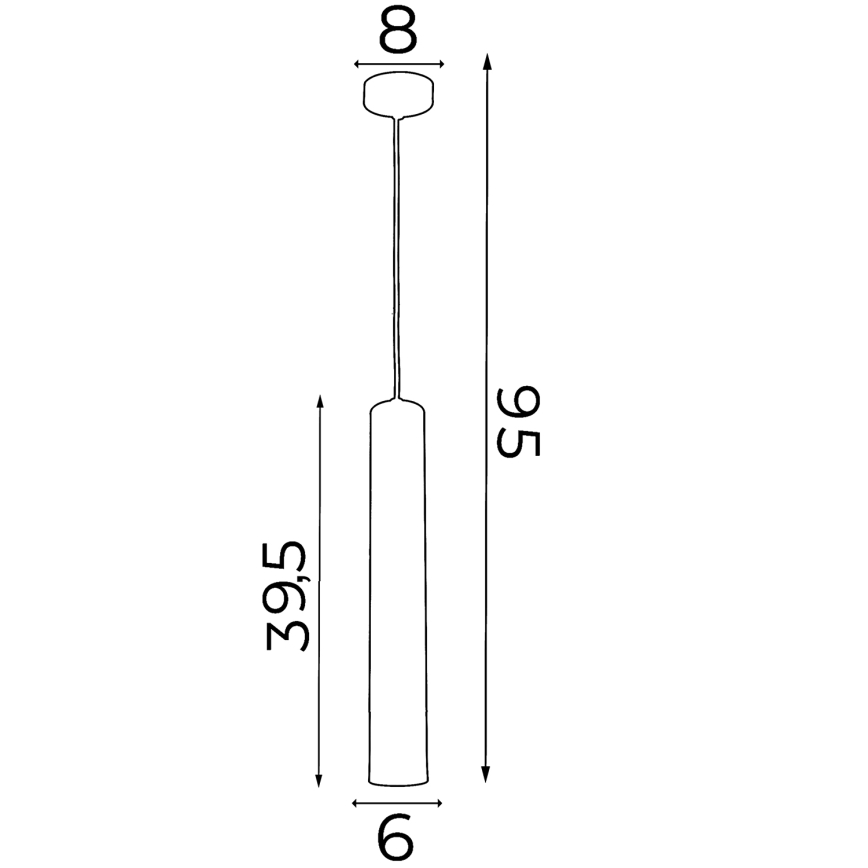 Luster na sajli NEST 1xGU10/8W/230V crna/sjajni krom