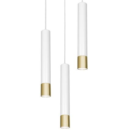 Luster na sajli NEST 3xGU10/8W/230V bijela/zlatna okrugli