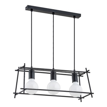 Luster na sajli NETI 3xE27/15W/230V crna