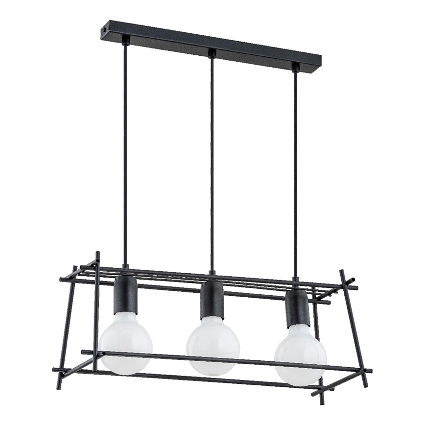 Luster na sajli NETI 3xE27/15W/230V crna