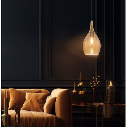 Luster na sajli NEXT 1xE27/40W/230V narančasta/crna